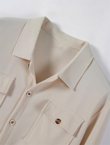 Image of Cromoncent Mens and Boys Flannel Shirt Jacket Casual Button Down Shacket | Long Sleeve Thick Shirt Jacket, Casual ,Multi Pockets, Shacket,Plaid Heavyweight Jacket Shirt,fall winter jacket clothes