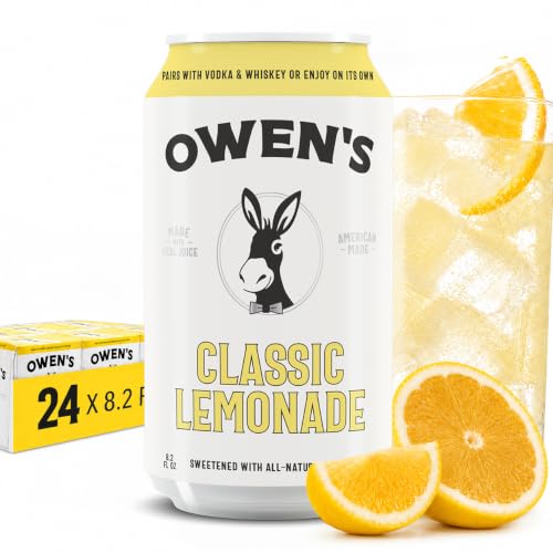Owen's Classic Lemonade, Cocktail and Mocktail Mixer, 8.2 oz Cans, 24 Pack