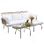 Devoko Outdoor Patio Furniture Set, Outdoor Sectional Conversation Rope Woven L-Shaped Sofa Set with Patio Table and Thick Cushions for Backyard Porch Balcony Garden, White