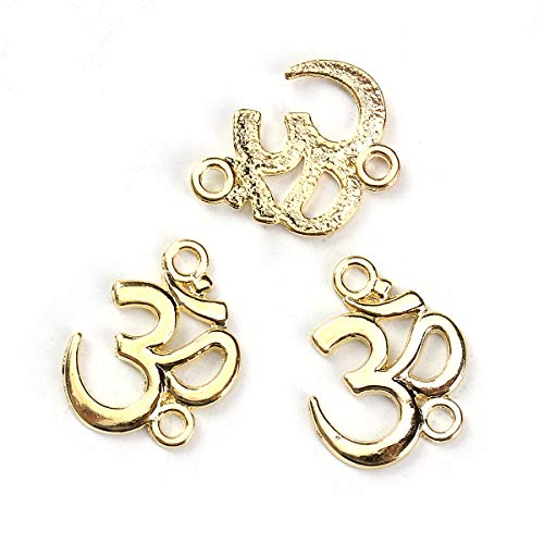 JGFinds Connector Om Yoga Healing Chakra Charm - 95 Pack Gold Tone DIY Jewelry Making Kit
