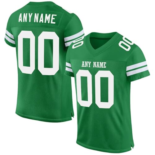 Camisetas Personalizadas de Fútbol Americano con Nombre y Número, Personalizar Camisetas para Hombres/Mujer, S-7XL Verde