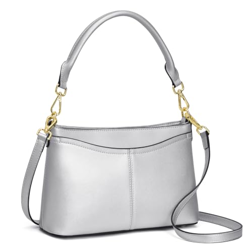 Image of Kattee Genuine Leather Crossbody Bags for Women Small Shoulder Purse Handbags with 2 Detachable Straps 6 Card Slots
