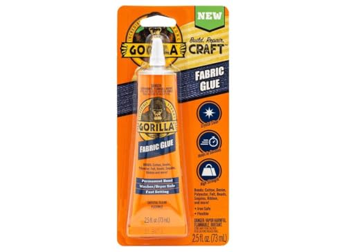 Gorilla Waterproof Fabric Glue 2.5 Ounce Tube,...