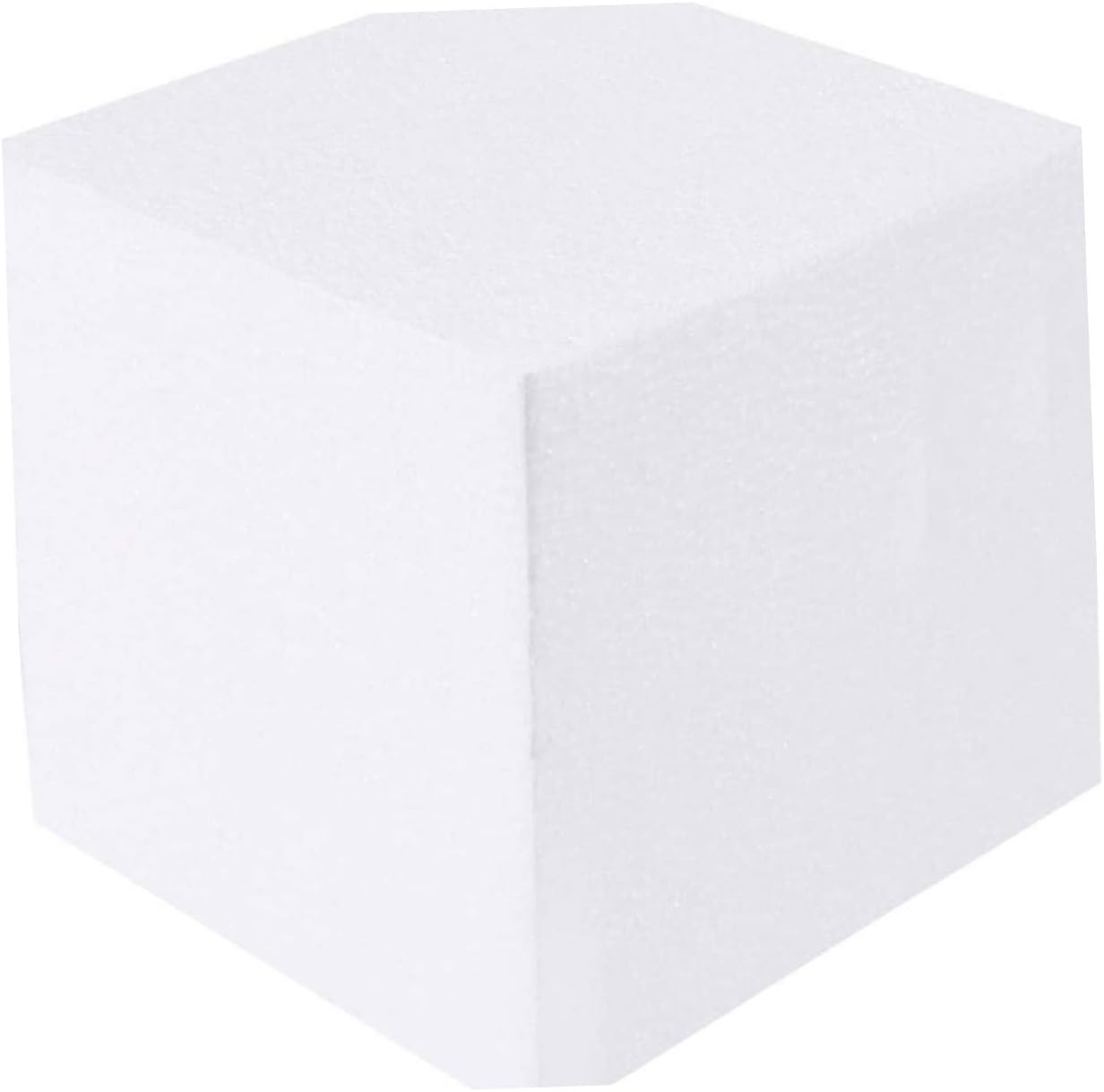 HOMSFOU Square Foam Blocks Set of 6 White 6inch Craft Cubes for DIY Arts and Crafts Cake Decorating and Sculpture Projects