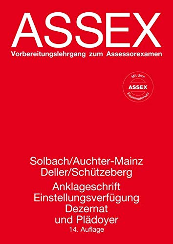 Anklageschrift, Einstellungsverfügung, Dezernat und Plädoyer (ASSEX - Vorbereitungslehrgang zum As Anklageschrift, Einstellungsverfügung, Dezernat und Plädoyer (ASSEX - Vorbereitungslehrgang zum As