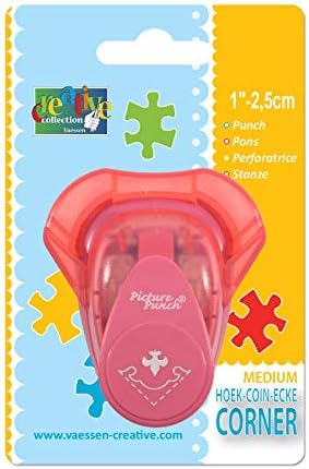 Vaessen Creative Craft Paper Corner Rounder Punch, Fleur de Lis, for DIY Projects, Scrapbooking and Card Making, Multi-Colour, 14 x 10 x 5 cm