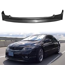 Front Bumper Lip Compatible with 2006-2008 Honda Civic Sedan, Black Mug Style Polyurethane Front Lower Chin Spoiler Protector, 1 PC