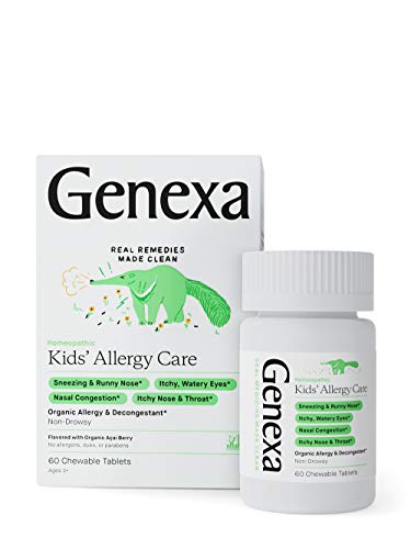Genexa Kids' Allergy Care  60 Tablets | Certified Organic & Non-GMO, Physician Formulated, Homeopathic | Multi-Symptom Allergy Relief Medicine for Children