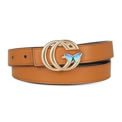 Gold Buckle Butterfly Brown Leather