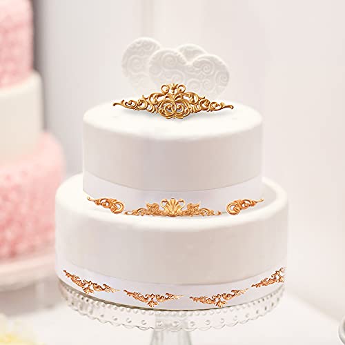 Baroque Style Curlicues Scroll Lace Fondant Silicone Mold Filigree Mold 3D Sculpted Flower Cake Molds for Decorating Candy Polymer Clay Sugar Craft - Thumbnail 4