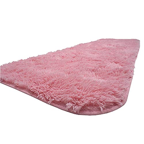 Tapete Passadeira Felpuda 2,00 X 0,60 Mt Antiderrapante Rosa Bebê