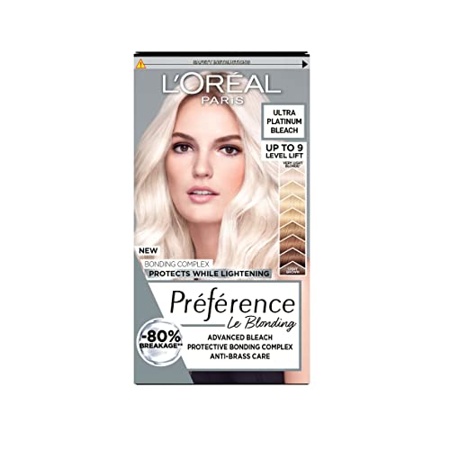 L'Oreal Paris Preference Hair Dye, Long Lasting, Luminous Permanent Hair Colour, up to 9 Levels of Lift, Extreme Platinum