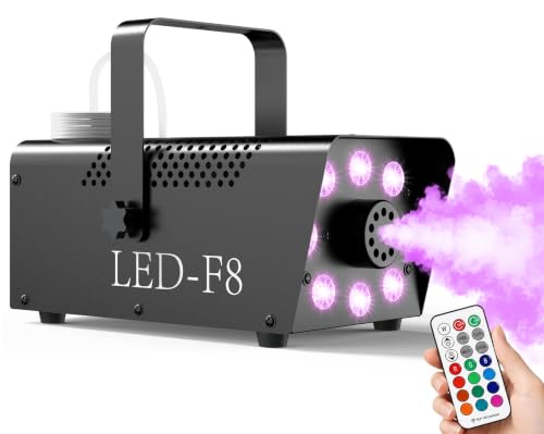 Dashsafe 1200W Fog Machine, 6000CFM for Halloween, RGB, Auto Mode & Remote