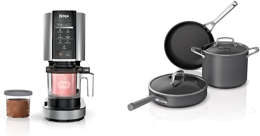 Ninja C35000W Foodi NeverStick Premium Hard-Anodized 5-Piece Cookware Set , Black