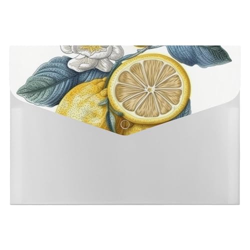 Three Lemons �g���t�@�C���t�H���_�[ 6�|�P�b�g �A�R�[�f�B�I���t�@�C���I�[�K�i�C�U�[ �|�[�^�u�����^�[A4�T�C�Y�t�H���_�[ �X�i�b�v���ߕt�� ���ޗp�����V�[�g �����p�i�p