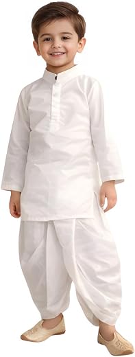 SHIV VESH BHUSHA Boys Kurta Pajama Set White | Kids Ethnic Wear Set for Wedding, Festival &amp; Traditional Functions | Cotton...