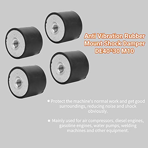 Foto von 4-teilige Stoßdämpfer-Gummilager, schwingungsdämpfender Silentblock, stoßdämpfender Schwingungsdämpfer, Innengewinde, für Benzinmotoren, Wasserpumpen(DE40*30 M10)