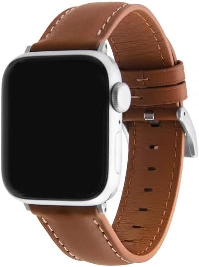 Inglem IS-AW40BT/K for Apple Watch Series 9/8/7, 1.6 inches (41 mm), Apple Watch SE (2nd / 1st Generation), 1.6 inches (40 mm), Genuine Leather Strap, 0.8 inches (20 mm), Brown