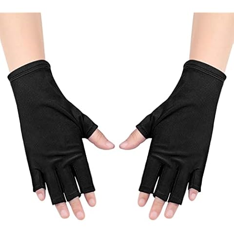 Anti UV Fingerless Gloves for Gel Nails,1 Pairs Touchscreen Half Finger Moisturising Gloves Anti UV Nail Gloves for Nail Art Skin Care/SPA/UV Protection Cover