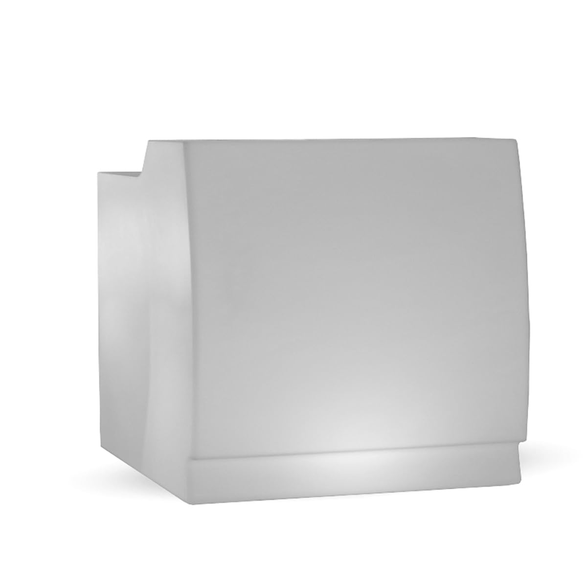 Barra de Bar Grande 120 cm Iluminada de Exterior IP65 Cable Luz Blanca Fría Moderna y Resistente de Hotel para la Terraza, el Jardín (Blanco - Sin Ilumiinación)