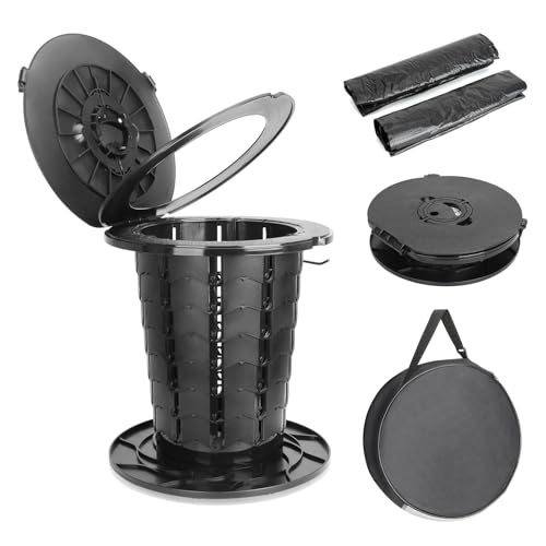 XWCHASA Faltbare Campingtoilette, Camping Klapptoilette mit Deckel, Mobile Camping...