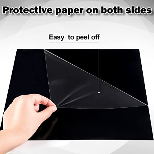 Image of Outus 4 Pcs 1 /16 Inch Thick Black Acrylic Sheet 12 x 12 Inch Black Acrylic Sheet Plastic Panel Cast Glass Sheets for DIY Handcraft Decor Picture Frame Paintings Display Art Craft