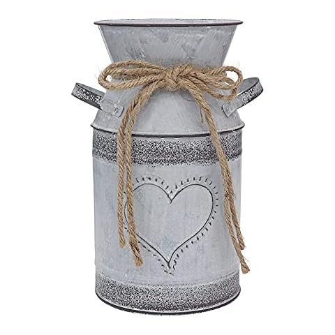Fovasen Rustic Flower Vase with Heart Design Cover