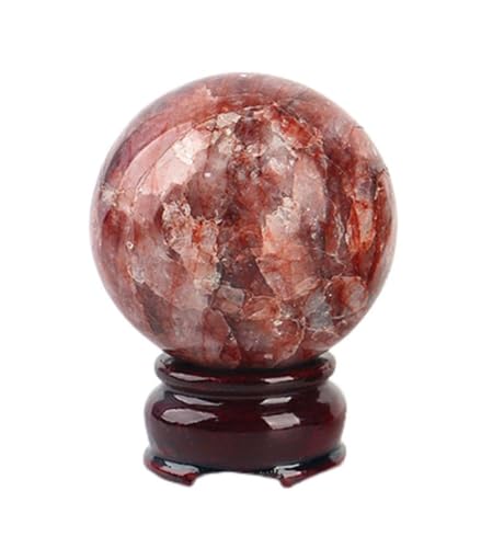 Sphère de cristal quartz rouge boule de divination feng shui 50mm