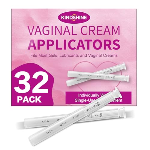 32 Pack Disposable Vaginal Cream Applicators for Women Suppository Applicators with Dosage Markings Hygienic Individually Wrapped Threaded Applicators Fits Most Vaginal Creams Gels & Lubricants