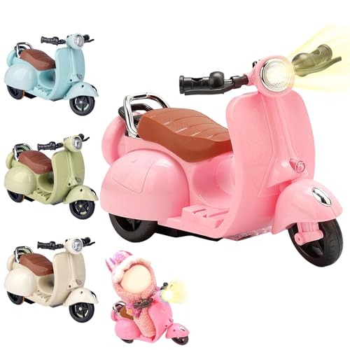 NixusHep Drca00 Scooter for Labubu Scooter Toy with Light and Music Have a Seat for Labubu Accessories Mini Electric Doll Scooter Interactive Decor Desktop Ornaments (Pink)