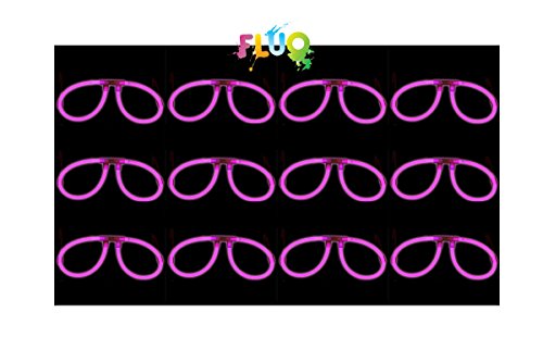 Lot de 12 paires de Lunettes Fluo aviateur Rose - idéal pour vos soirées