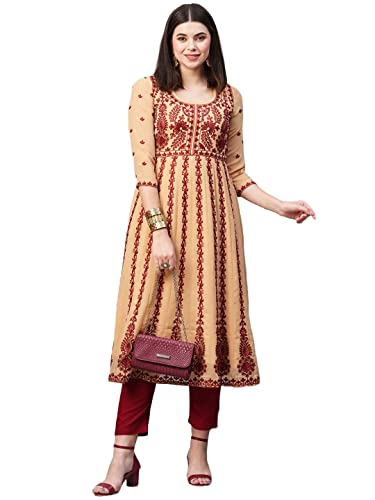Kurta Georgette floral imprimé chic coupe droite et fluide femme