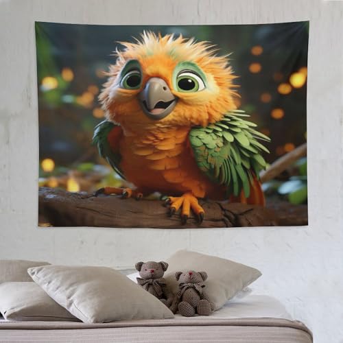 Tapisserie oiseau pour deco chambre a coucher suspendue PAZZK