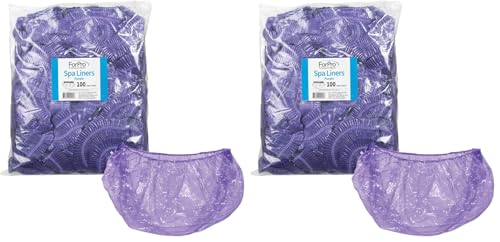 Image of ForPro Spa Liners, Fit All Pedicure Spas, Disposable Pedicure Liners, Purple, 100-Count (Pack of 2)