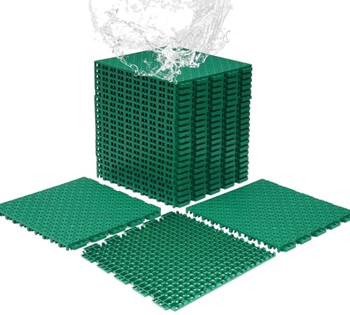jxgzyy 24 PCS Basketball Court Tiles, 5/8 Inch Thick Interlocking Sport Outdoor Floor Tiles, Non...