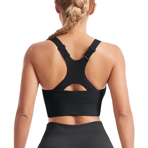 Atxnn Damen Sport BH Einstellbarer Breiten Schultergurt Yoga Bra Push up Bustier Racerback Nahtlose Gepolstert ohne Buegel für Fitness Lauf Joggen, SCHWARZ XXL Atxnn Damen Sport BH Einstellbarer Breiten Schultergurt Yoga Bra Push up Bustier Racerback Nahtlose Gepolstert ohne Buegel für Fitness Lauf Joggen, SCHWARZ XXL