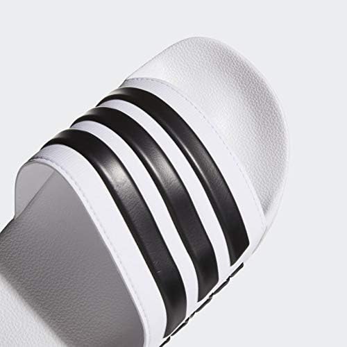 adidas Men's Adilette Shower Slides Sandal 8 White/Black/White
