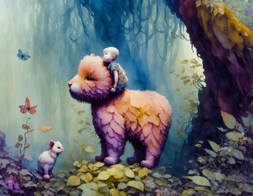 Tableau sur toile 58x90 cm pour salon À la recherche de son ami