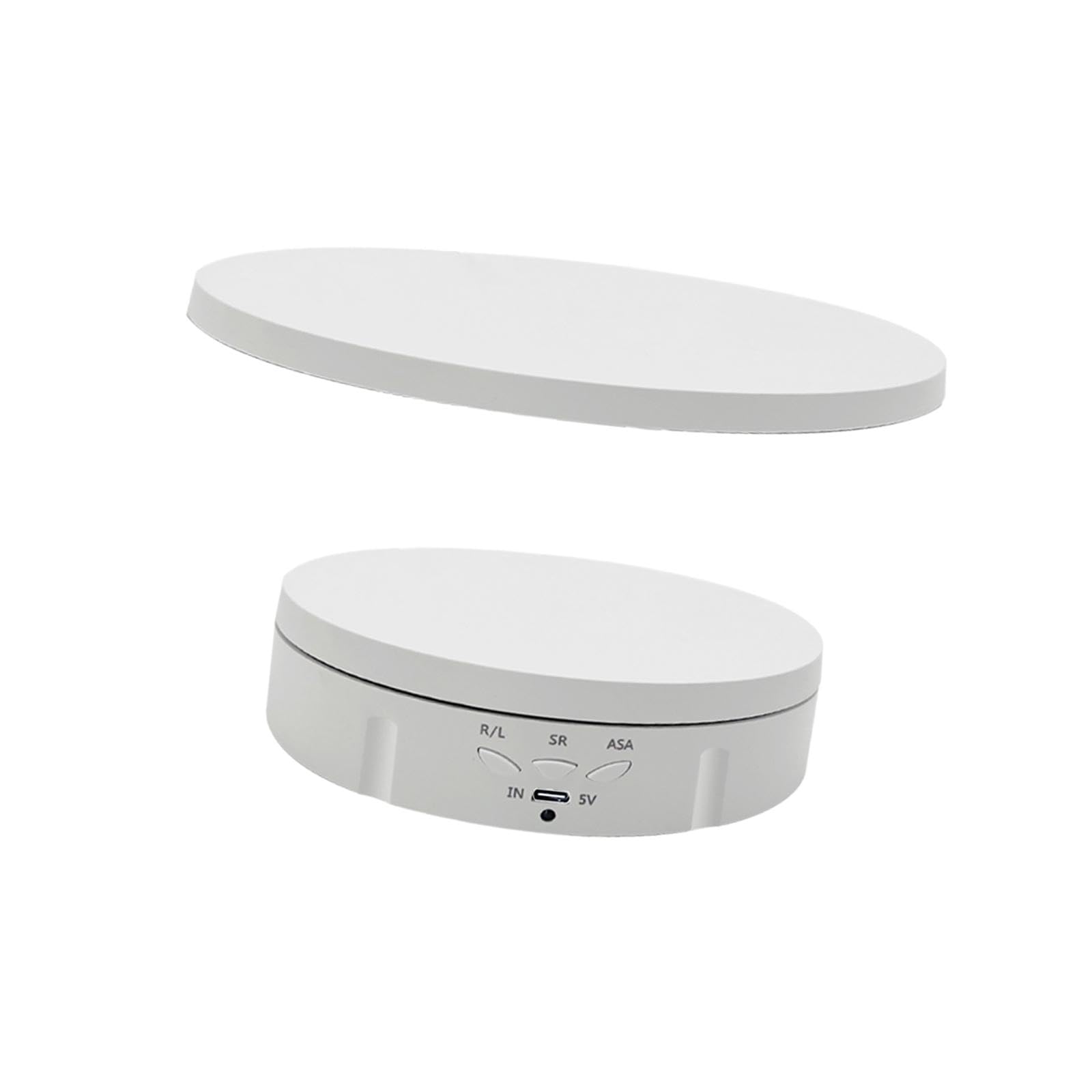 Fenteer Soporte Giratorio para Fotografía con Control Remoto Y Velocidad Ajustable. Plato Giratorio Eléctrico para Exhibición de Pasteles Y Otros Productos, Blanco, Individual