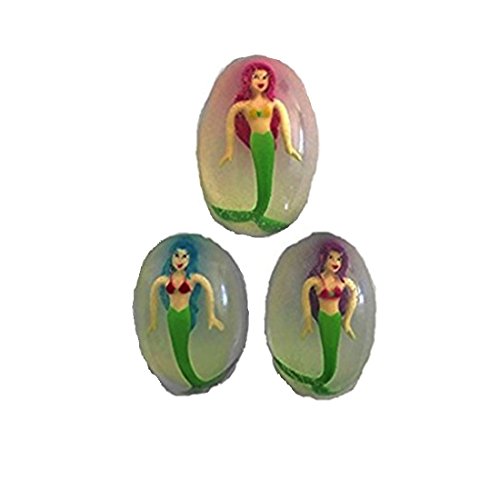 Soap kid Clear 5 Oz Oval Mermaid Toy Embeded Glycerin Soap