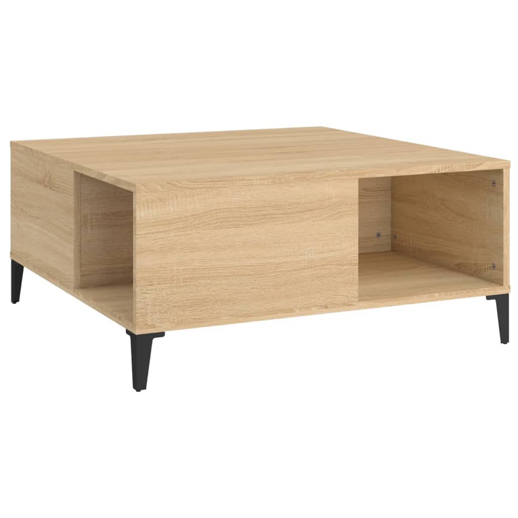 Stolik kawowy do salonu Sonoma 80 x 80 x 36,5 cm, drewno wielowarstwowe | Minimalistyczny design, duża przestrzeń do przechowywania, gładka powierzchnia, odporna na wilgoć, łatwy montaż