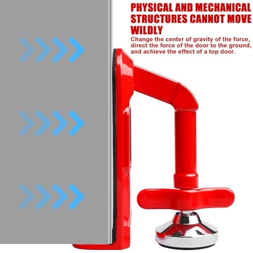 Türstopper Alarm, Door Jammer, Tragbare Türverriegelung Einbruchschutz Sicherheitsgerät für Zuhause, Hotel Reisen und persönlichen Schutz Einstellbares Türstopper mit Alarm 80db (Rot)