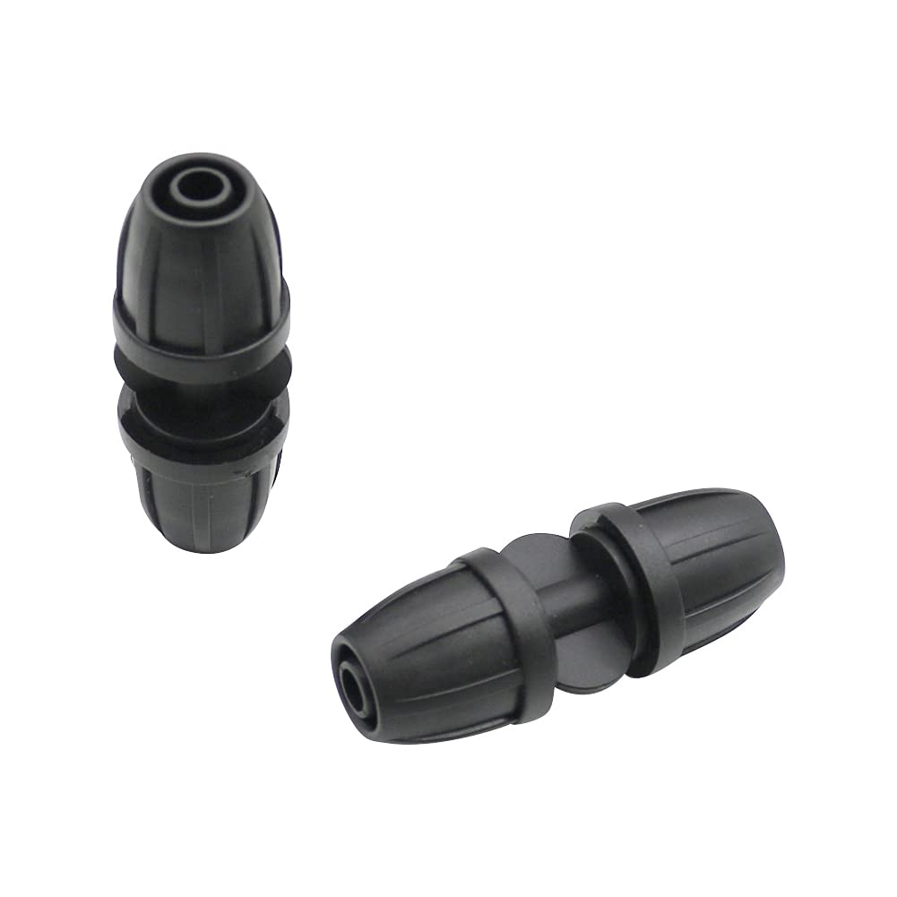 Xinyuan Pipe Fittings 8/11Mm Hose Interface 2-Way Direct Head With Lock Nut Connector Drip Irrigation Hose Distributor Watering Pipe Fittings 10Pcs Plastic