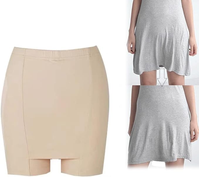 urob Double-Layer Front Crotch Ice Silk Safety Shorts,Women Seamless Safety Pants for Skirts Dresses | Cover Triangle Area No Trace No Roll Border Naked | Swimming Yoga |-picture-59