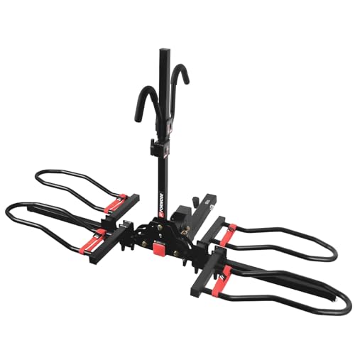 FORWODE Bike Rack Hitch for Car, 200 LB 2-Bike Racks with Hitch Lock, Wobble Free Smart Tilting Folding Hitch Mount Bike Rack for 2 Inch Receiver, Bike Carrier Fits Up to 5 Inch Fat Tire for Car