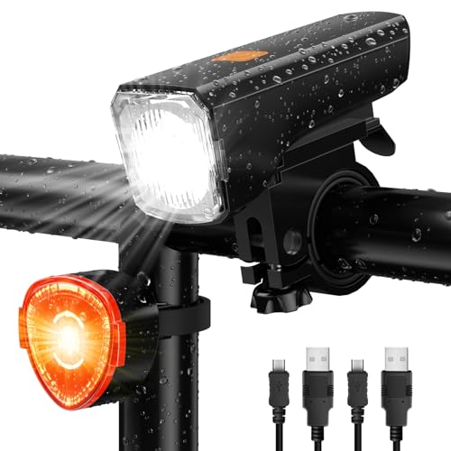 Fahrradlicht LED Set Fahrradbeleuchtung USB Wiederaufladbar Fahrradlampe...