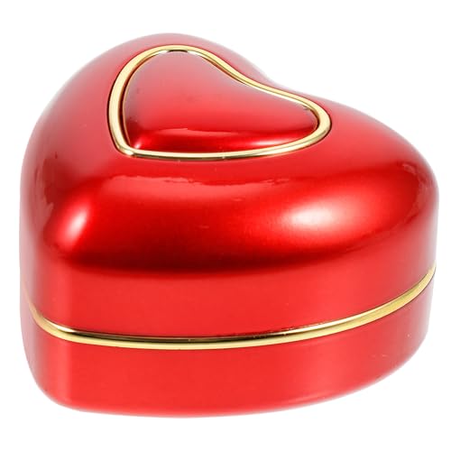 HEMOTON Caja para Anillos de Boda en Forma de Corazón Luz LED Integrada Color Rojo Compacto y Portátil Joyero Creativo para Propuestas Bodas y Aniversarios