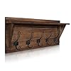 HBCY Creations Rustic Wall Mounted Coat Rack with Shelf - Solid Wood 24" Entryway Shelf with 5 Coat Hangers. Perfect Touch for Your Entryway, Mudroom, Kitchen, Bathroom and More, Rustic Brown HBCY Creations Rustic Wall Mounted Coat Rack with Shelf - Solid Wood 24" Entryway Shelf with 5 Coat Hangers. Perfect Touch for Your Entryway, Mudroom, Kitchen, Bathroom and More, Rustic Brown