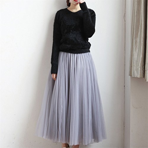 Yesiidor donne maglia lunga gonna in tulle Fluffy