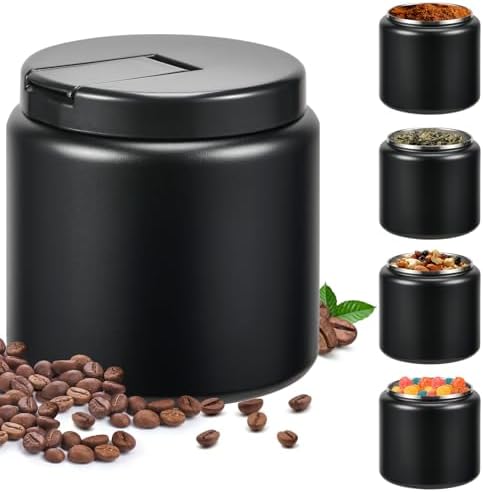 Coffee Canister, Premium Large Stainless Steel Insulated Vacuum Coffee Bean Storage Container Travel Jar, Kitchen Food Airtight Coffee Grounds Container for Tea, Sugar, Flour (26oz-Black) - Thumbnail 3